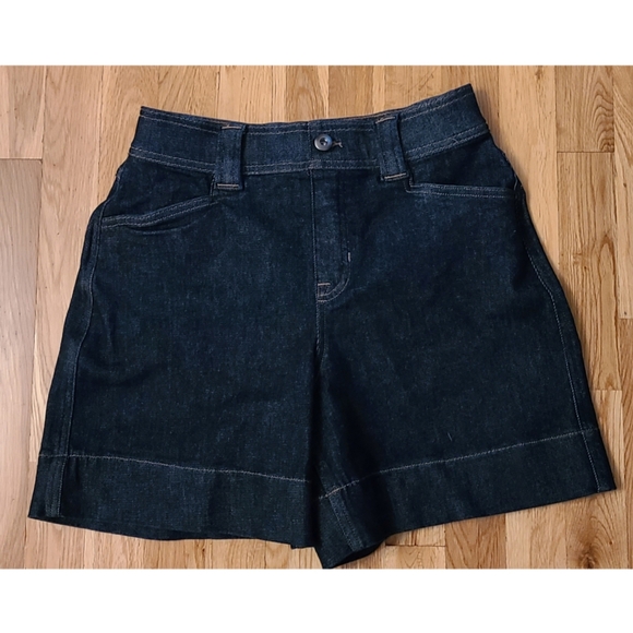 New Spanx Denim Trouser Short 6" Raw Indigo Size Small - Picture 11 of 16